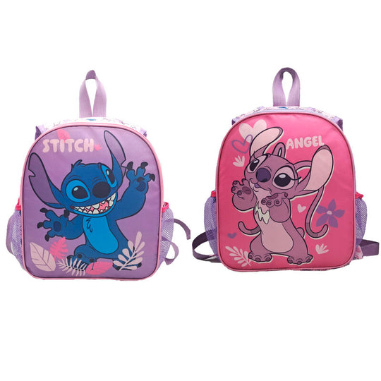 Photo du sac à dos Disney Stitch porté par un enfant lors d'une sortie scolaire