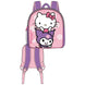 Sac à dos 3D Hello Kitty & Kuromi en vue de face avec ses personnages emblématiques en relief, dimensions 30x26x10 cm.