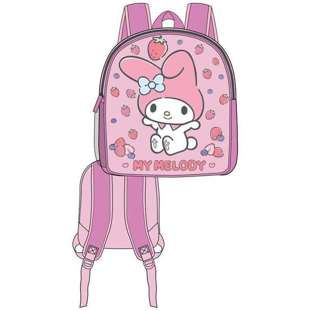 Sac à dos Hello Kitty My Melody 3D de 30 cm avec design coloré et détails en relief, parfait pour enfants.