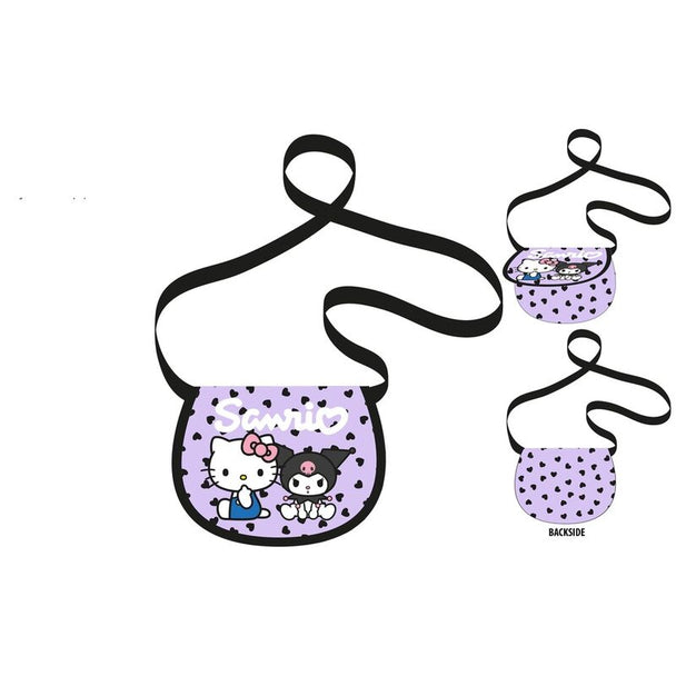 Détail du sac Hello Kitty & Kuromi montrant la texture et la fermeture magnétique pratique