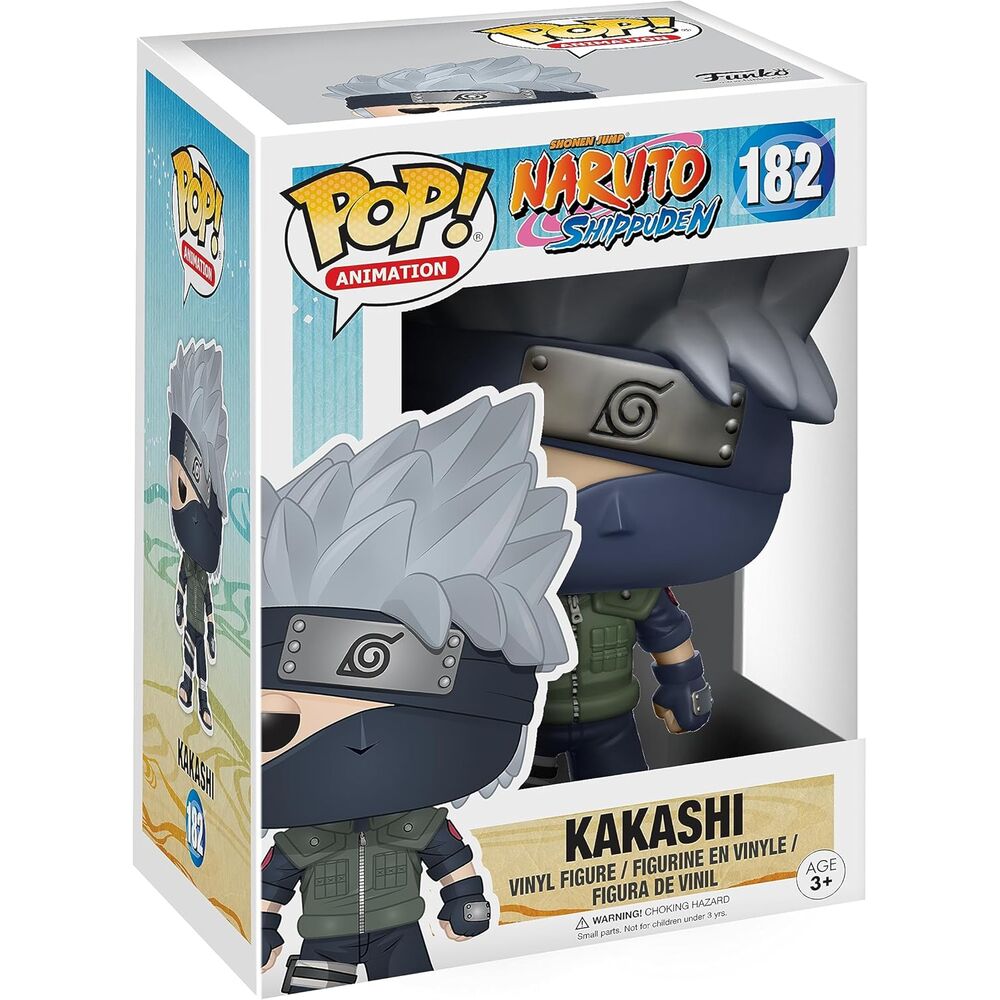 Vue latérale de la figurine Funko POP Kakashi, mettant en valeur les couleurs et la finition du vinyle.