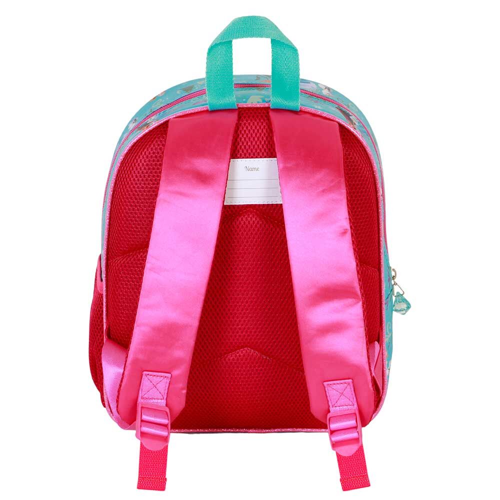 Vue de face du sac à dos Disney Frozen 2 3D pour enfants avec design embossé coloré