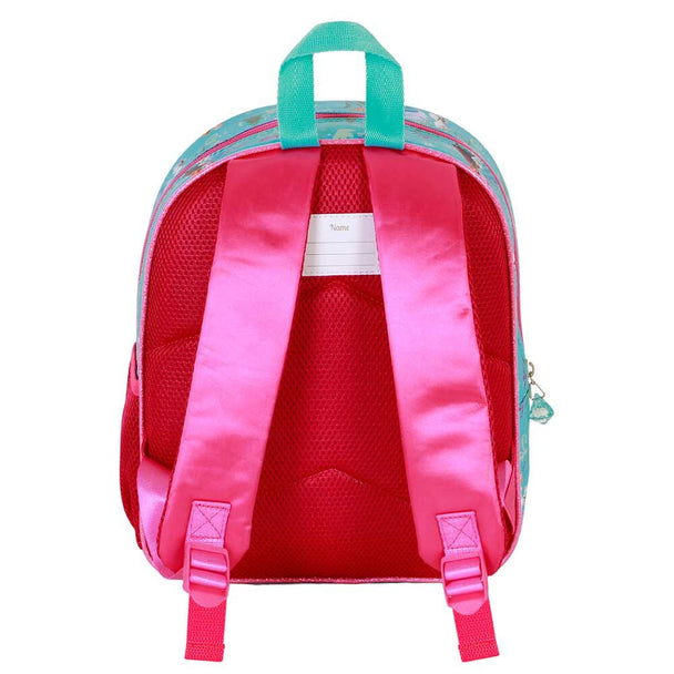 Vue de face du sac à dos Disney Frozen 2 3D pour enfants avec design embossé coloré