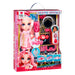 Poupée Rainbow High Bella avec robe colorée et accessoires cristal sur fond blanc