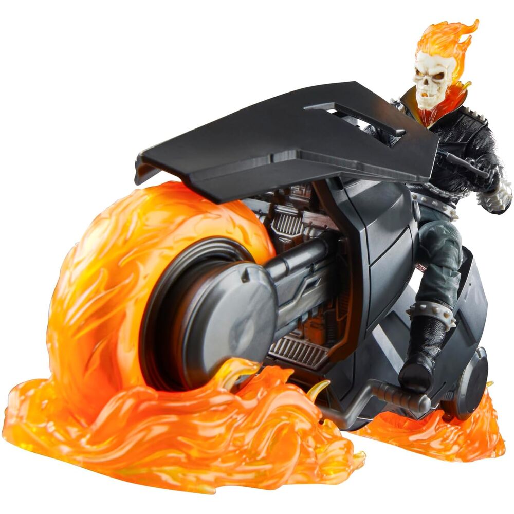 Figurine Ghost Rider Marvel 85 ans avec éclairage mettant en valeur les flammes
