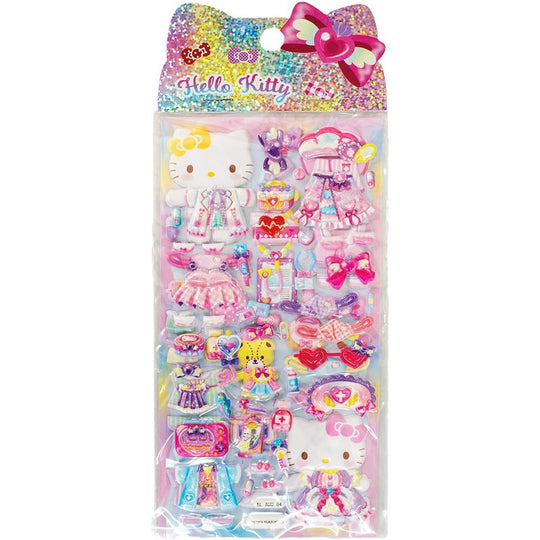 Planche de stickers Hello Kitty embossés assortis avec plusieurs motifs colorés COMANSI
