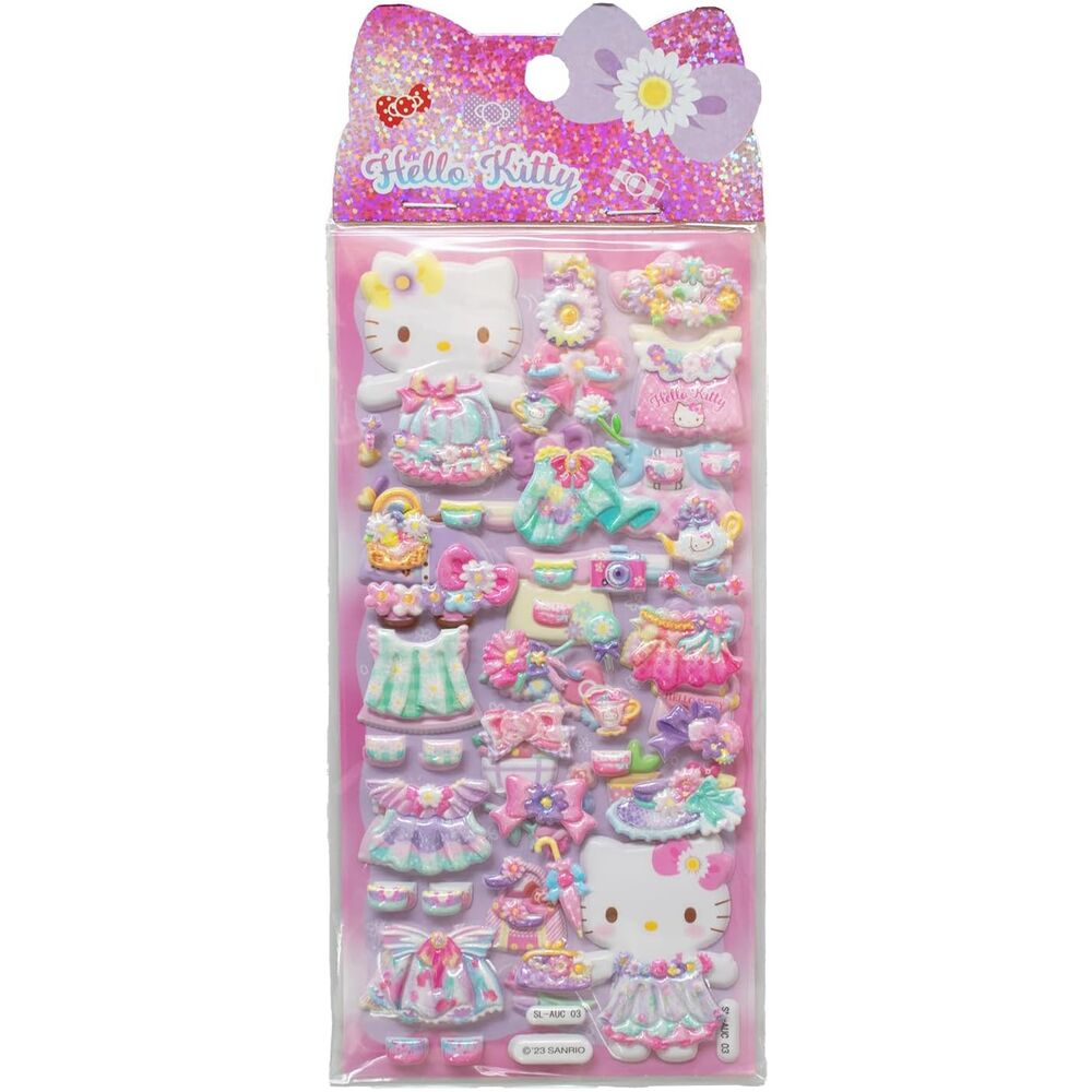 Stickers Hello Kitty embossés appliqués sur la couverture d’un agenda rose