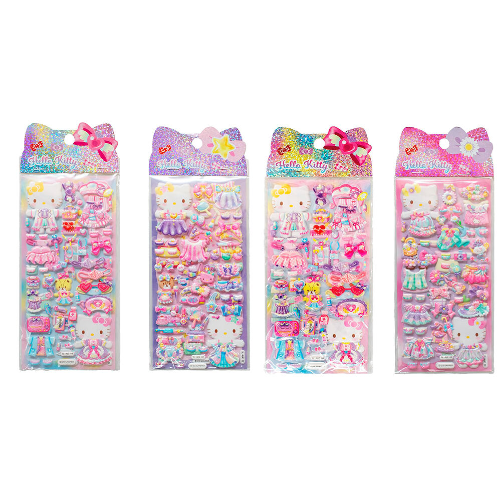 Emballage original des stickers Hello Kitty embossés assortis COMANSI avec logo visible