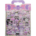 Plan rapproché d'un sticker embossé Hello Kitty coloré sur fond blanc, format 10x21cm