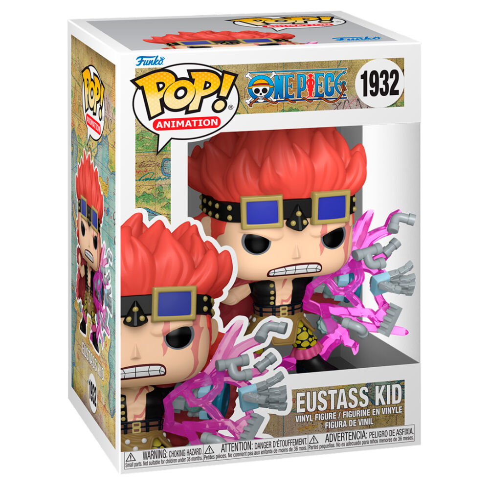 Figurine Funko POP Eustass Kid de One Piece en vinyle, hauteur 9 cm, vue de face avec détails colorés