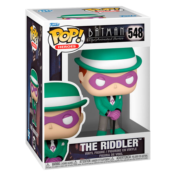 Figurine Funko POP The Riddler de Batman The Animated Series en vinyle de 9 cm avec boîte cadeau