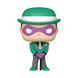 Vue rapprochée de la figurine Funko POP The Riddler montrant les détails précis et les couleurs vives