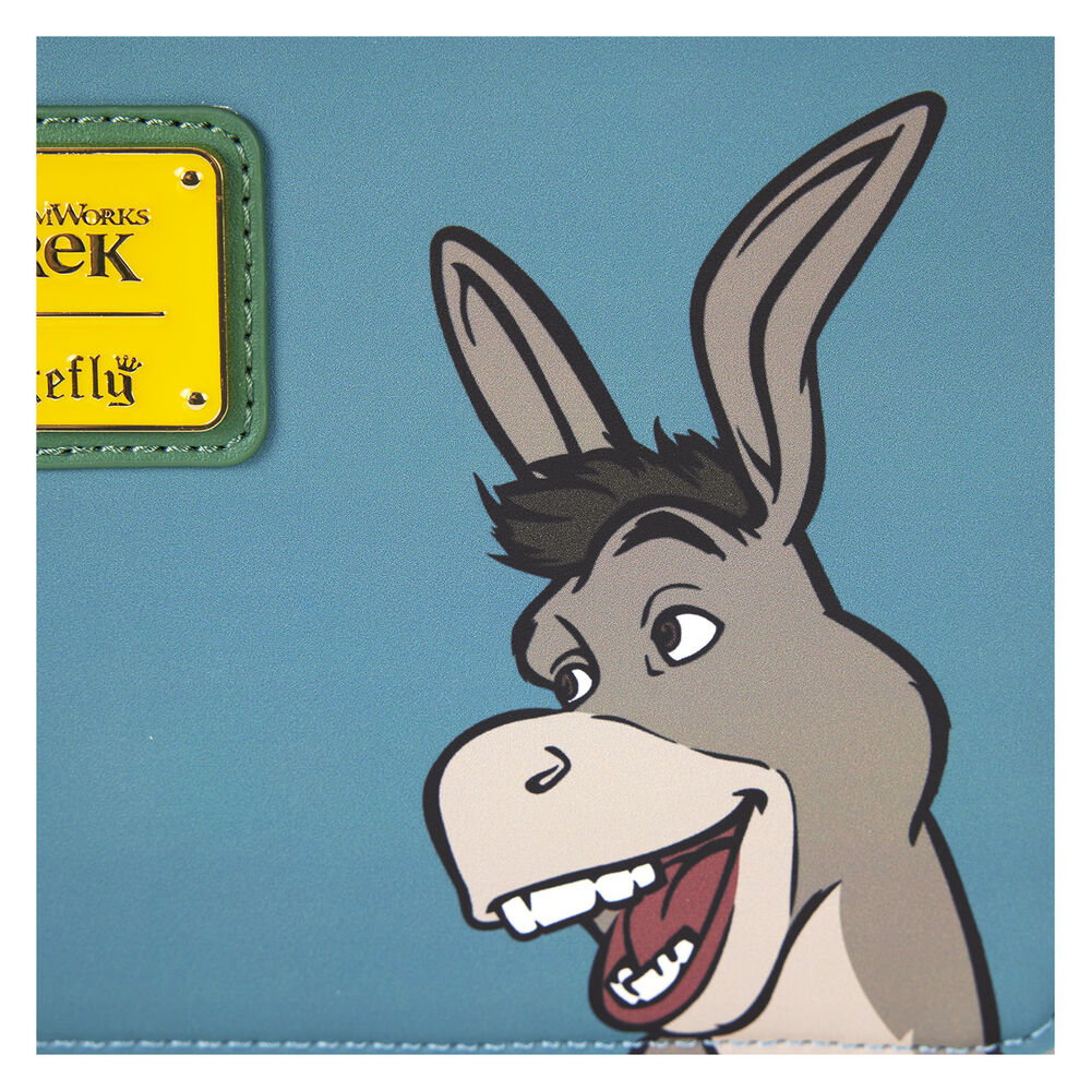 Détail des fermetures métalliques dorées brillantes sur le sac bandoulière Shrek Spring Vibes