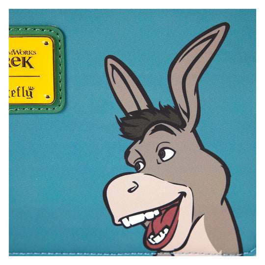 Détail des fermetures métalliques dorées brillantes sur le sac bandoulière Shrek Spring Vibes