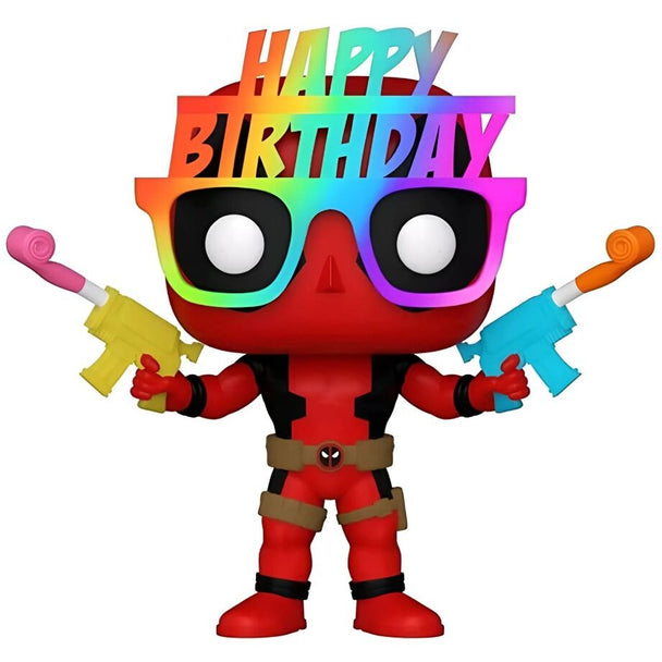 Figurine Marvel Deadpool 30th Birthday Hat exclusive FUNKO en gros plan montrant les détails du chapeau