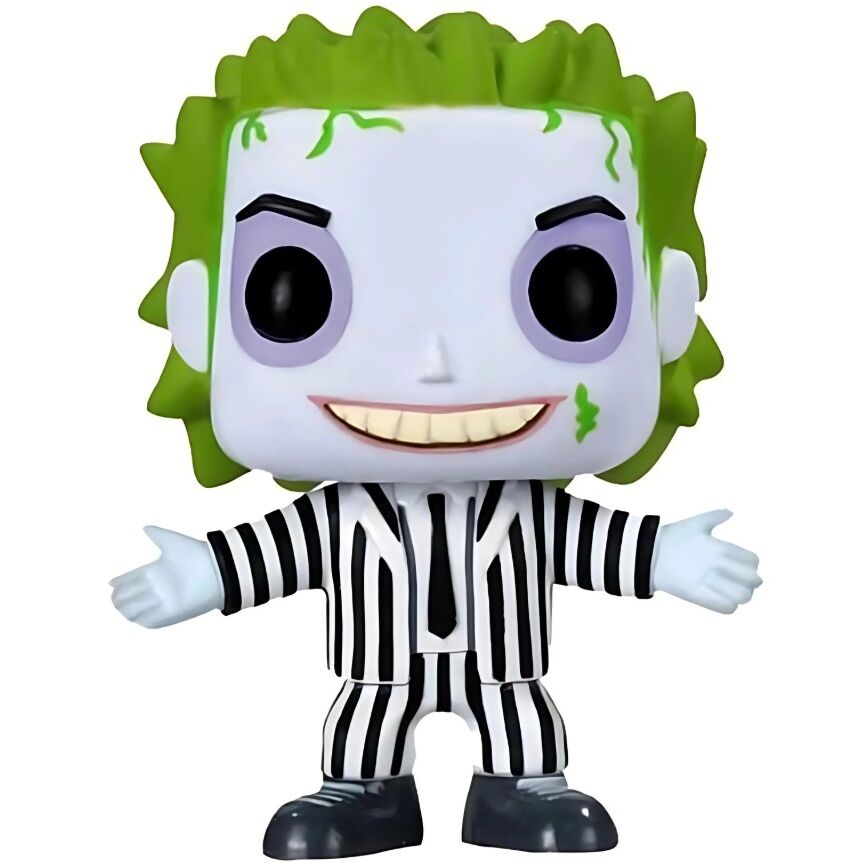 Vue latérale de la figurine Beetlejuice Funko POP montrant son design unique en vinyle