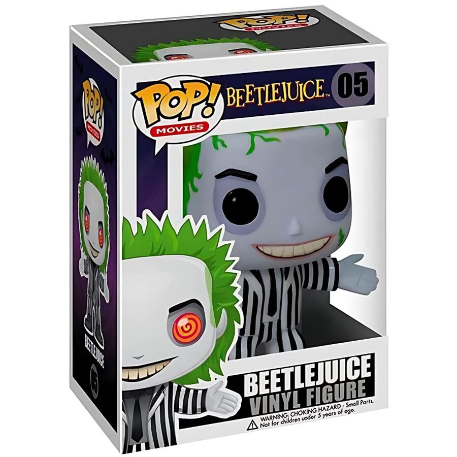 Emballage original de la figurine Funko POP Beetlejuice avec logo et illustrations