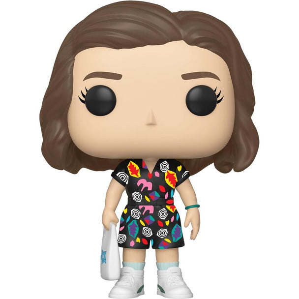 Zoom sur la figurine Eleven Mall Outfit Funko POP montrant les détails du visage et de la tenue colorée