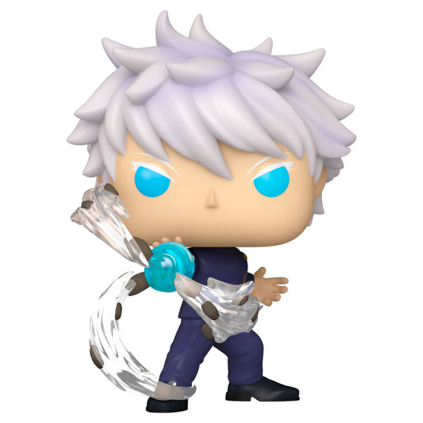 Figurine Funko POP Satoru Gojo de Jujutsu Kaisen, édition Shibuya Incident, vue de face dans sa boîte cadeau.