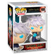 Détail de la figurine Funko POP Satoru Gojo Jujutsu Kaisen, montrant les couleurs et le design précis du personnage.