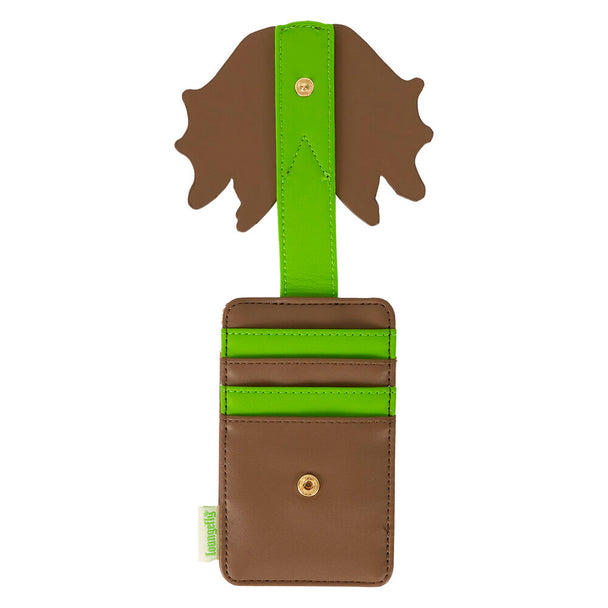 Intérieur du porte-cartes Loungefly avec quatre emplacements pour cartes et compartiment transparent