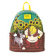Sac à dos Loungefly Shrek Spring Vibes vue de face avec détails dorés et poche zippée