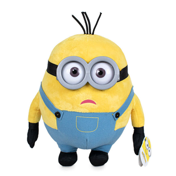 Détail de la peluche Minions Otto montrant la texture douce et les couleurs vives inspirées du film La Légende de Gru