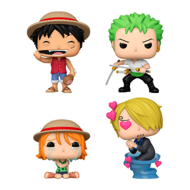 Figurine FUNKO POP de Monkey D. Luffy avec son chapeau de paille emblématique et son sourire confiant, issue de la série One Piece.