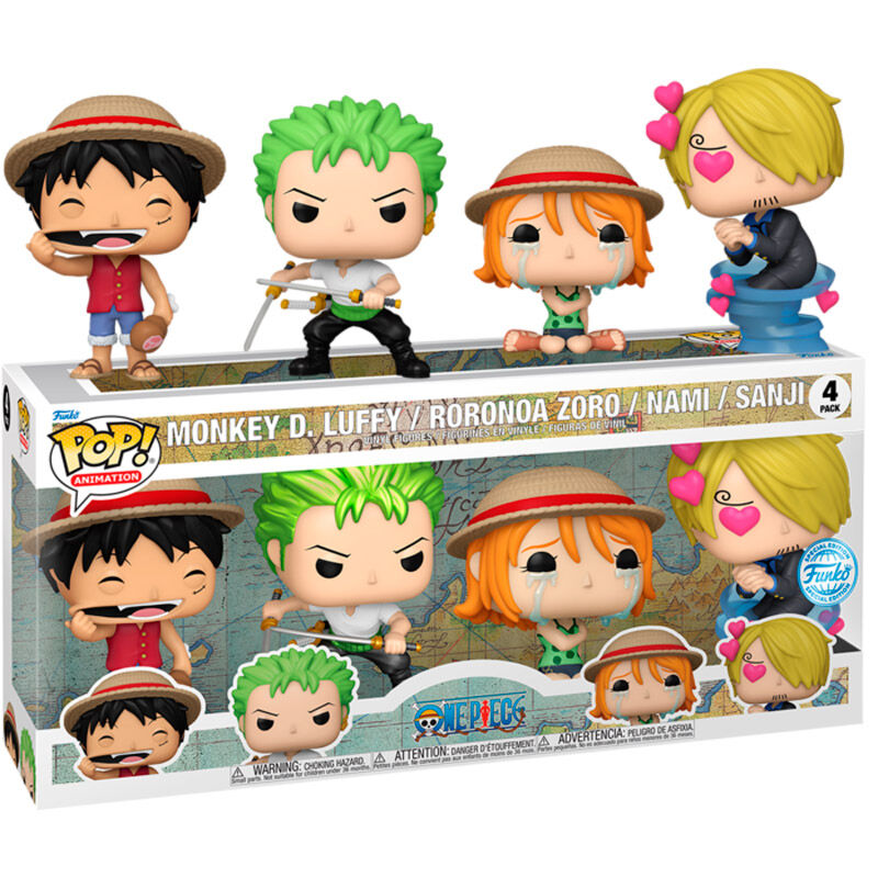 Figurine FUNKO POP de Roronoa Zoro tenant ses épées, représentant son caractère de redoutable épéiste dans One Piece.
