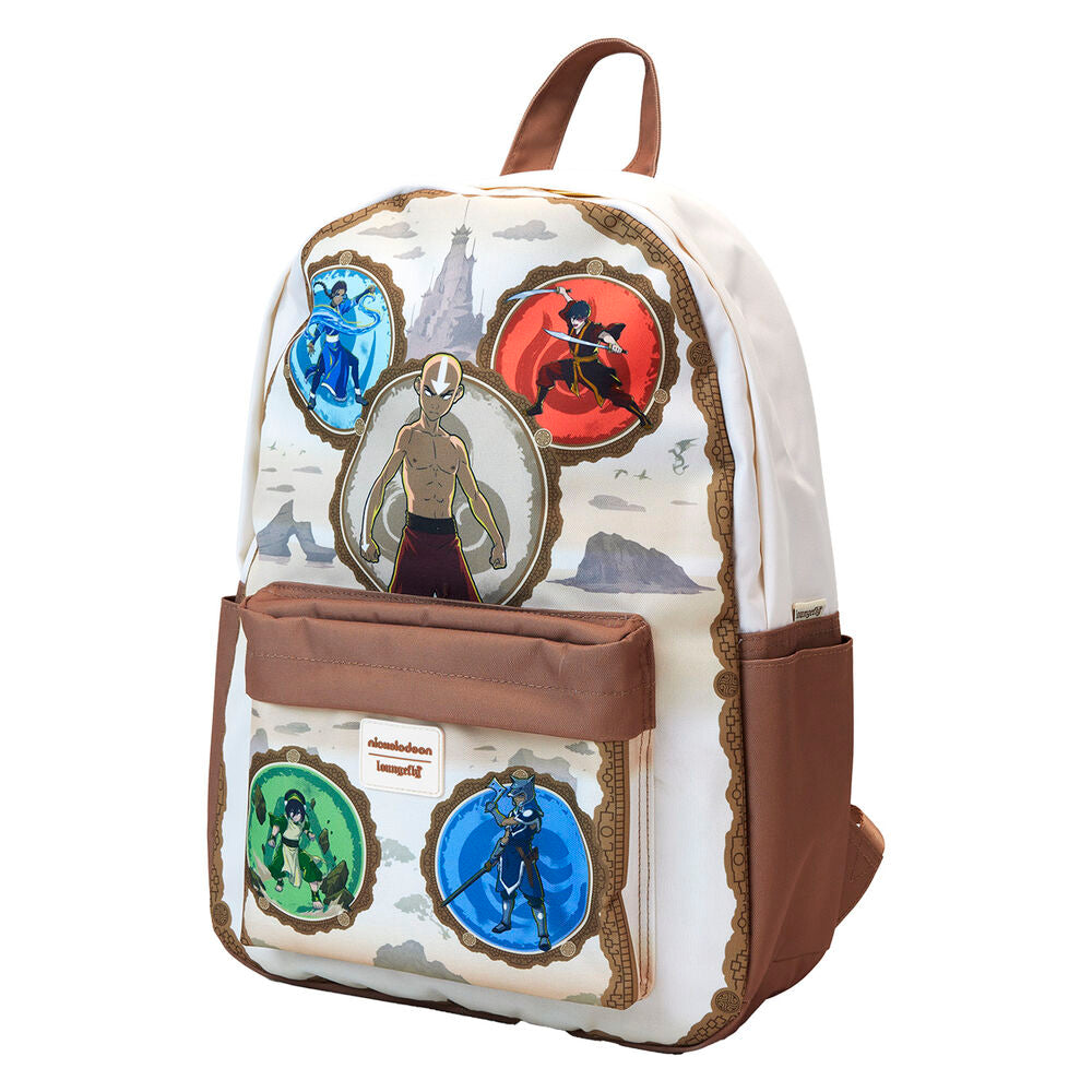Vue latérale du sac à dos nylon Loungefly Avatar montrant son design compact