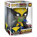 Photo rapprochée de la tête de la figurine Wolverine Zombie FUNKO POP, mettant en valeur les détails du visage zombifié.