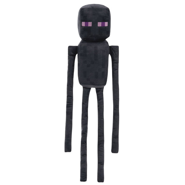Peluche Enderman Minecraft de 20cm signée PLAY BY PLAY, vue de face avec détails fidèles au personnage du jeu.