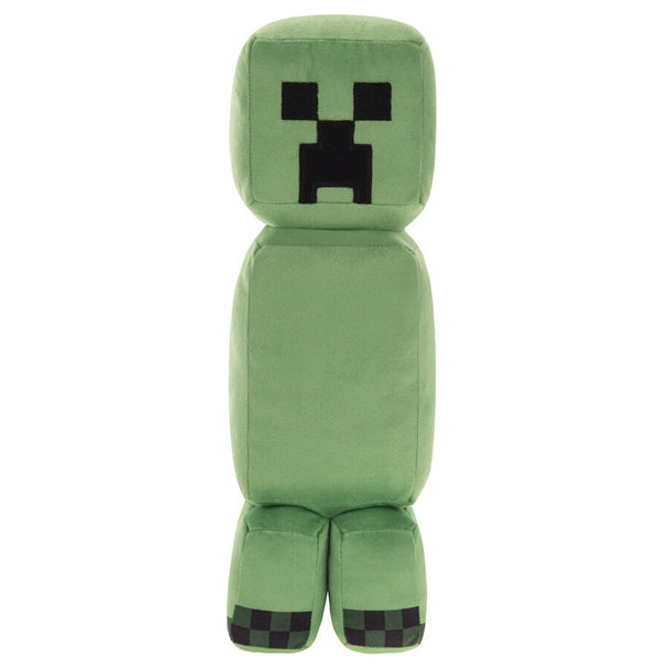 Peluche Minecraft Creeper de 20cm en tissu doux, avec détails verts et noirs, vue de face sur fond blanc.