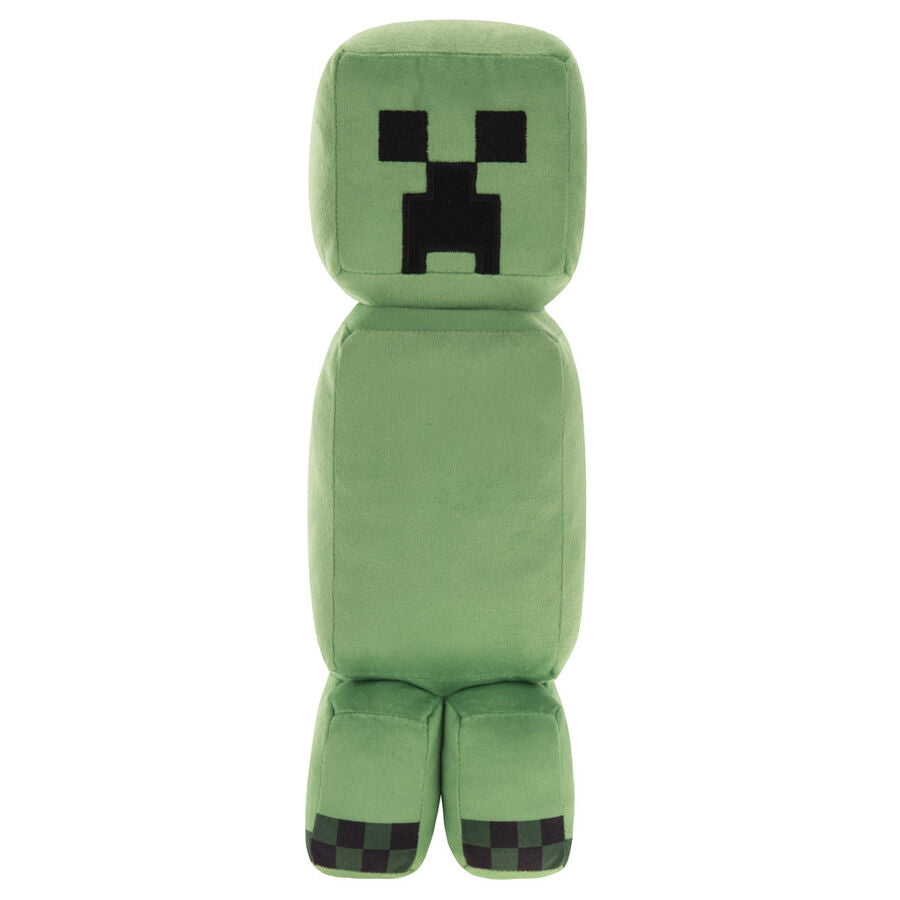 Peluche Minecraft Creeper de 20cm en tissu doux, avec détails verts et noirs, vue de face sur fond blanc.