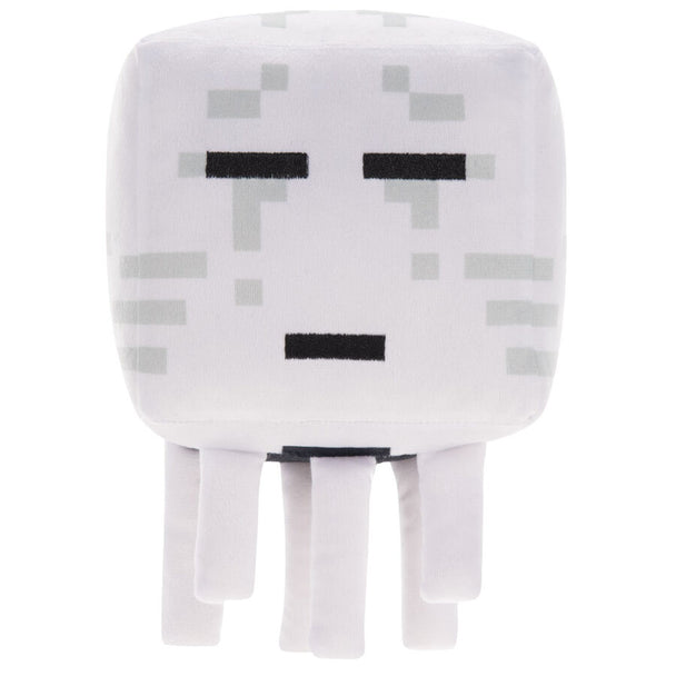 Peluche Minecraft Ghast de 30cm, jouet officiel PLAY BY PLAY, vue frontale montrant les détails du visage et la texture douce.
