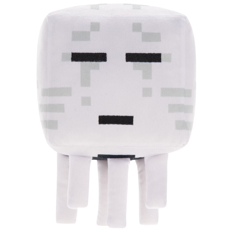 Peluche Minecraft Ghast de 30cm, jouet officiel PLAY BY PLAY, vue frontale montrant les détails du visage et la texture douce.