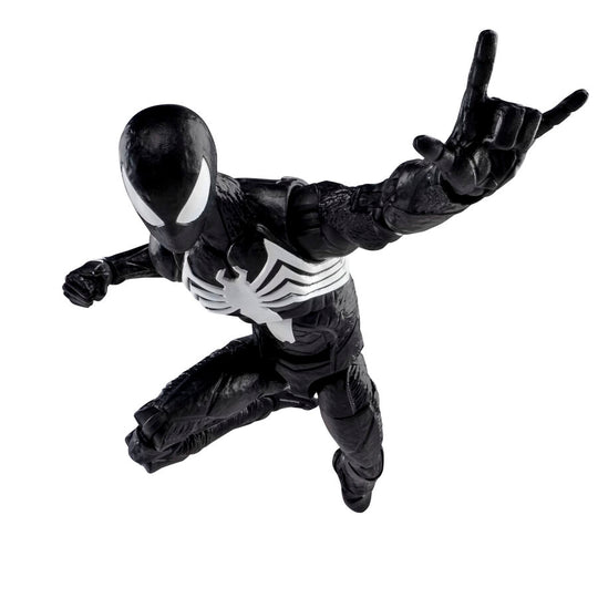 Figurine Spider-Man 2 Peter Parker en costume noir posée en action dynamique