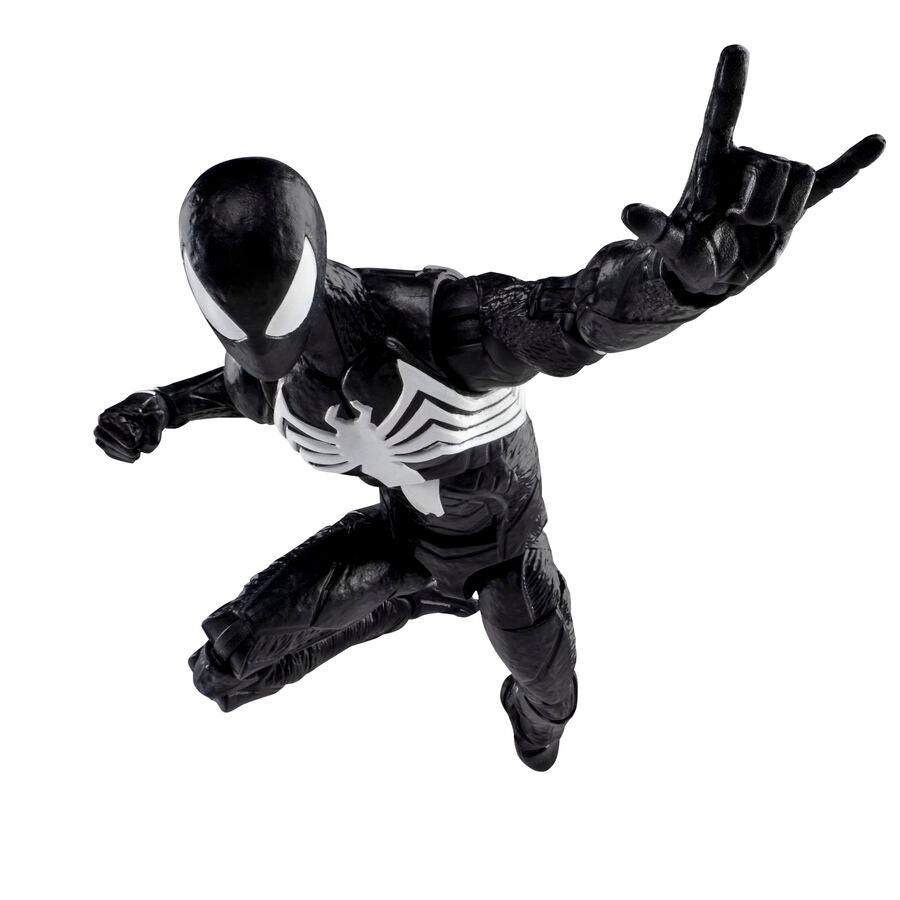 Figurine Spider-Man 2 Peter Parker en costume noir posée en action dynamique