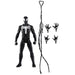 Zoom sur la tête de la figurine Spider-Man 2 Peter Parker en costume noir HASBRO