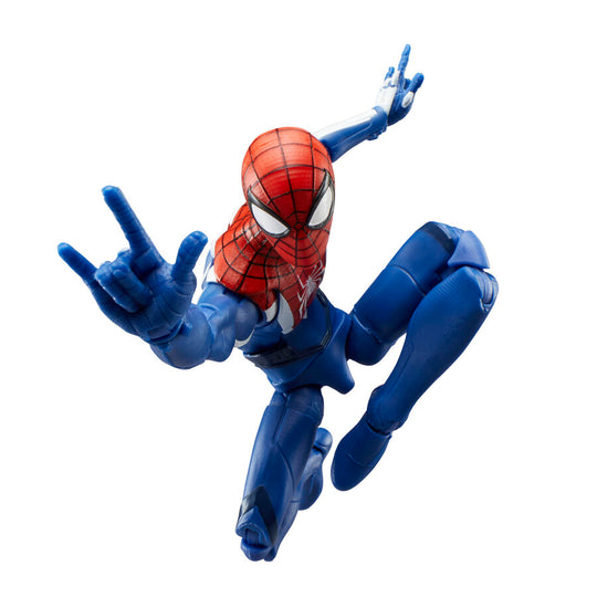 Image rapprochée des mains articulées de la figurine Spider-Man 2 Miles Morales
