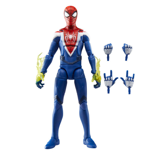Vue latérale gauche de la figurine articulée Miles Morales avec détails du costume amélioré