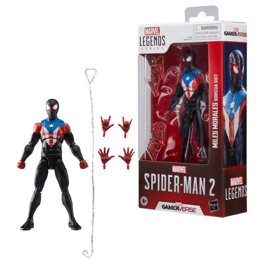Zoom sur le visage détaillé de la figurine Miles Morales Boricua Suit par HASBRO
