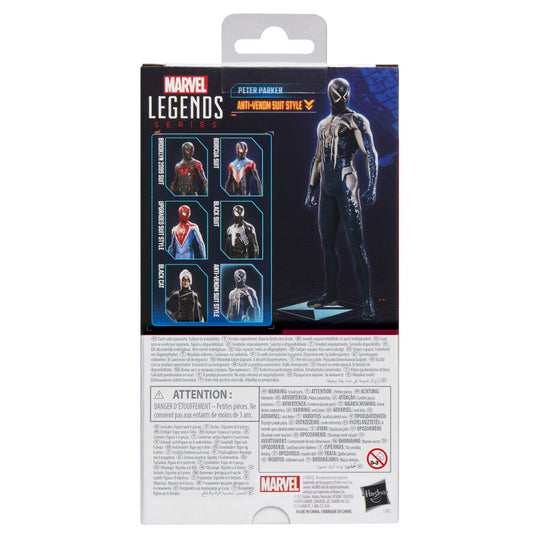 Détail du visage de la figurine Marvel Legends Peter Parker Anti-Venom avec expression réaliste