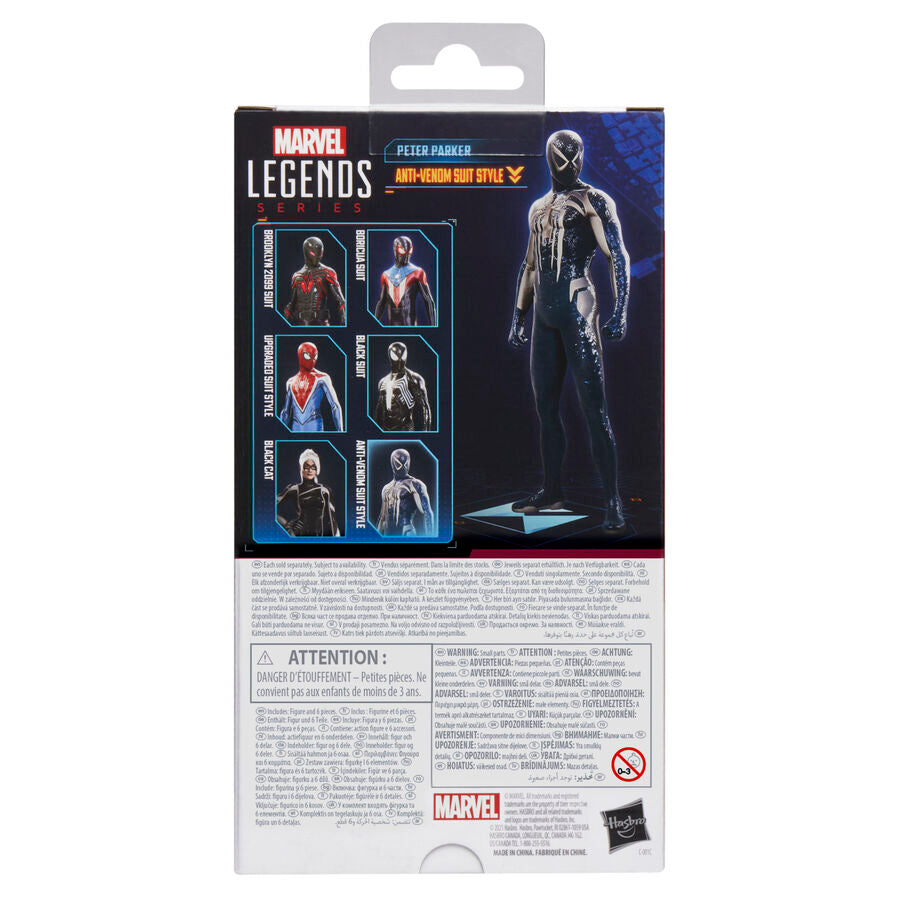 Détail du visage de la figurine Marvel Legends Peter Parker Anti-Venom avec expression réaliste