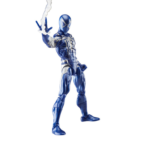 Profil latéral de la figurine Spider-Man 2 montrant le design du costume Anti-Venom en 15cm
