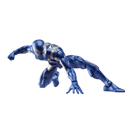 Figurine Marvel Legends Peter Parker Anti-Venom posée en action dynamique sur fond neutre