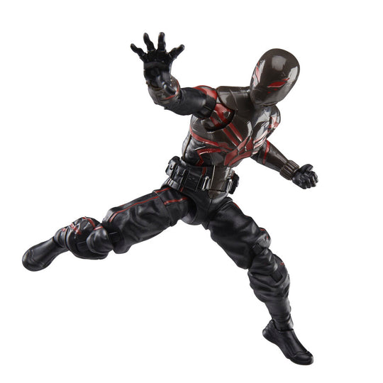 Vue arrière de la figurine Spider-Man 2 Miles Morales Brooklyn 2099 avec détails du costume