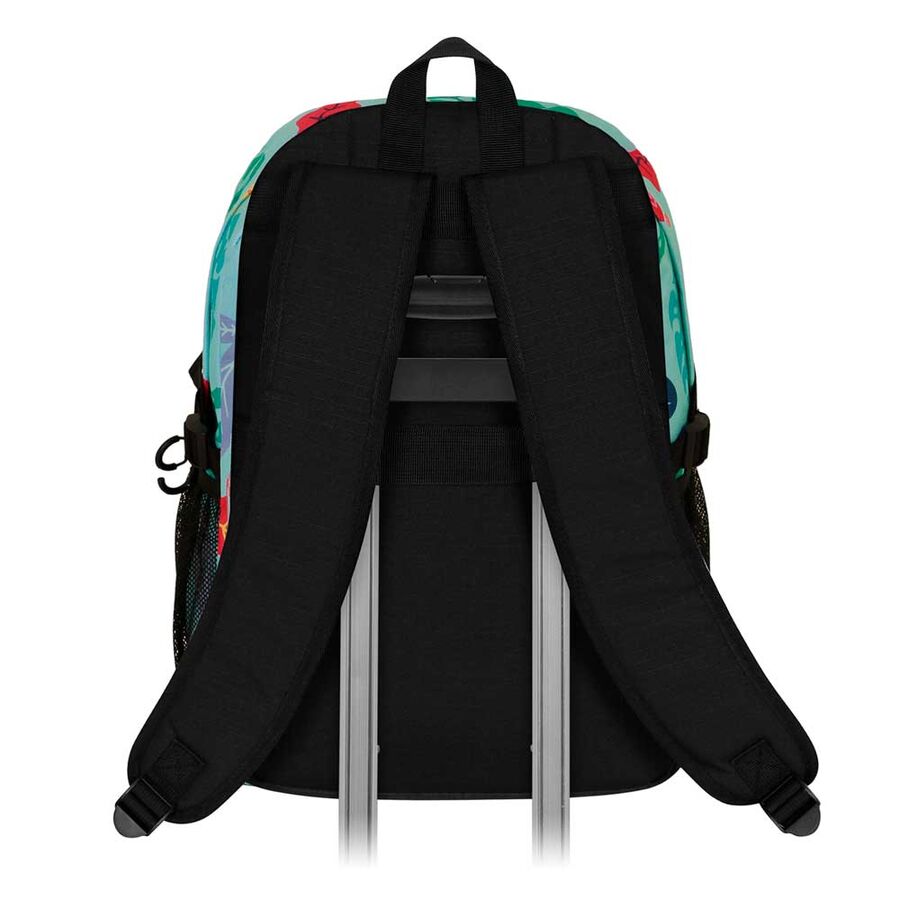 Poches avant et latérales en mesh du sac à dos Disney Stitch offrant un rangement pratique et accessible