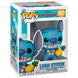 Vue rapprochée de la figurine Funko POP Stitch Luau montrant les détails précis et les couleurs vives