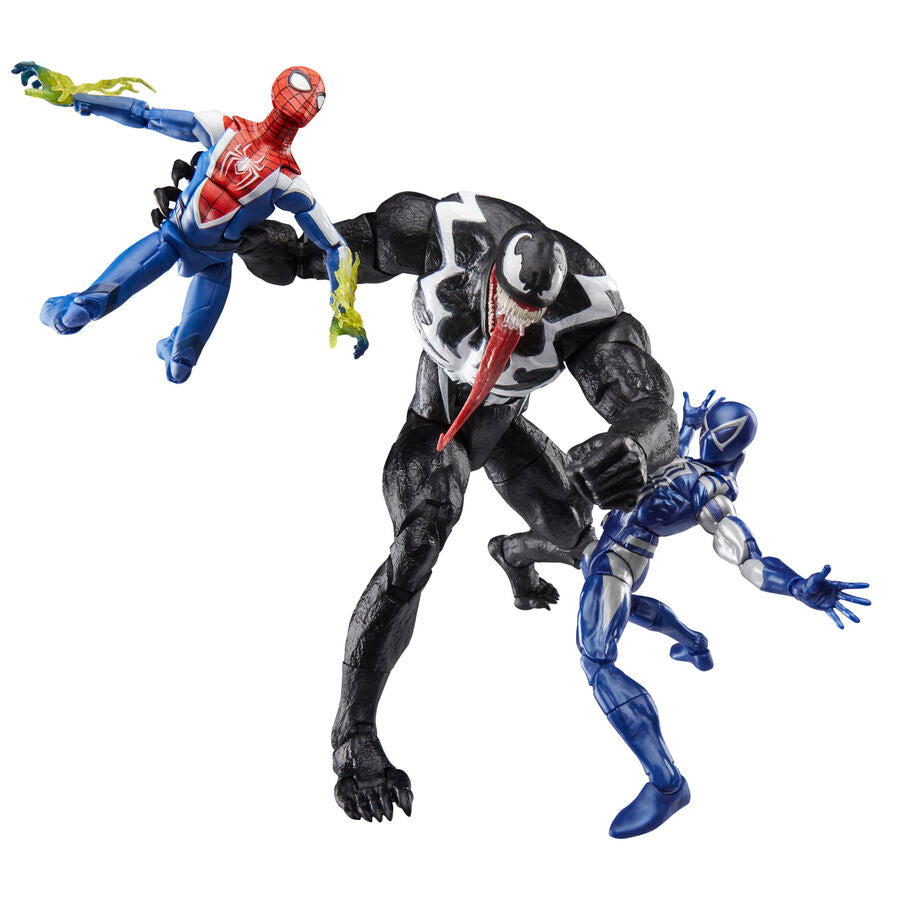 Figurine Venom Marvel Legends en pose de combat dynamique